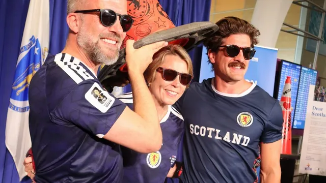 Boston celebrates orange traffic cone as symbol of Scottish fans' joy