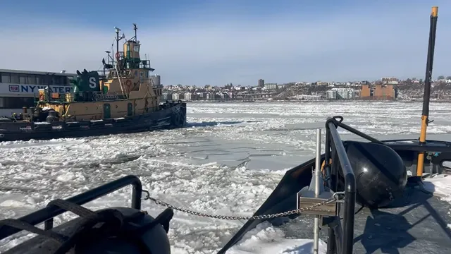 U.S. Coast Guard aids navigation through frozen waterways