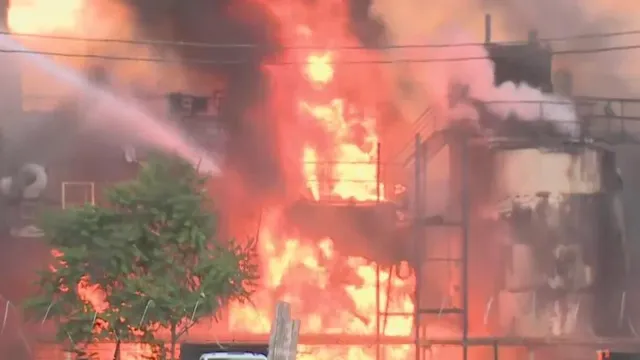 Firefighter hospitalized after industrial fire at Detroit recycling plant
