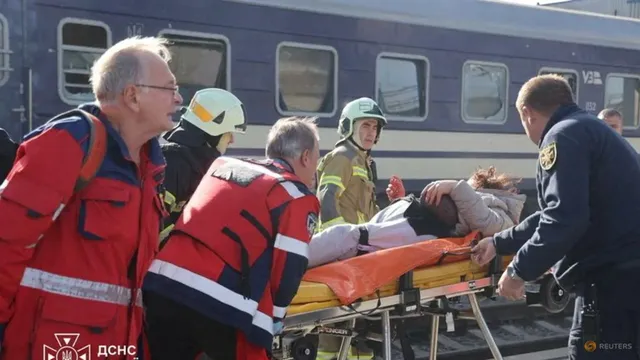 Russian drone strike kills at least 13 at Dnipro train station in Ukraine