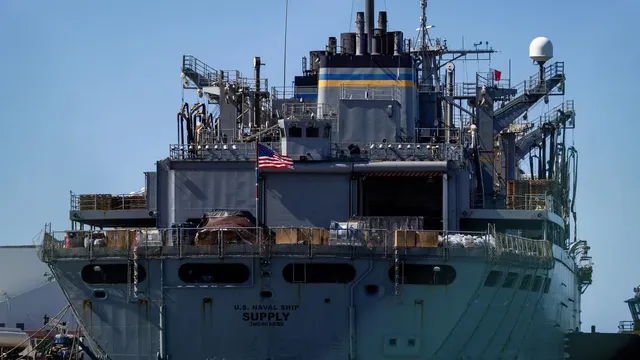 Two US Navy ships collide during refueling operation