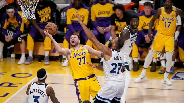 Luka Doncic shines as Lakers defeat Timberwolves to level series