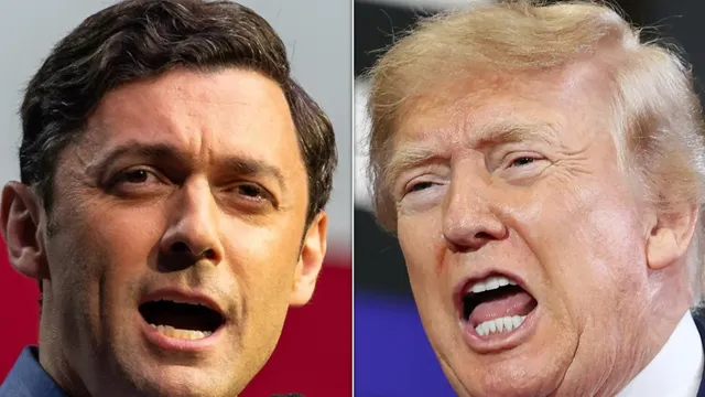 senator ossoff mocks trump's 'defenseless flying palace' and close bond with young aide