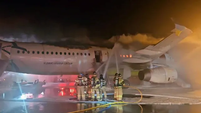 Airbus catches fire before takeoff, injuring several at South Korean airport