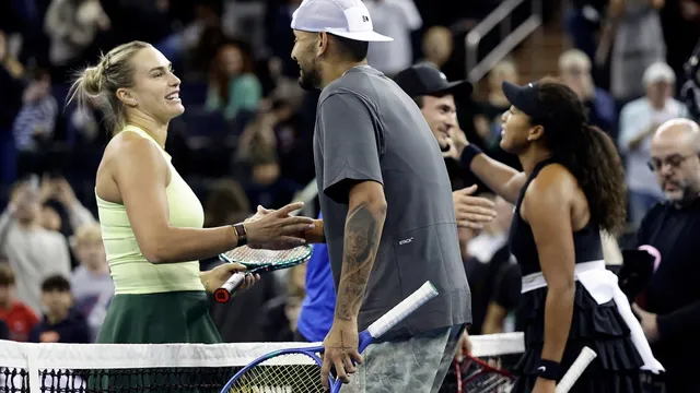 Kyrgios and Sabalenka face off in controversial exhibition match
