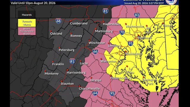 Tornado watch issued for millions in the Mid-Atlantic region
