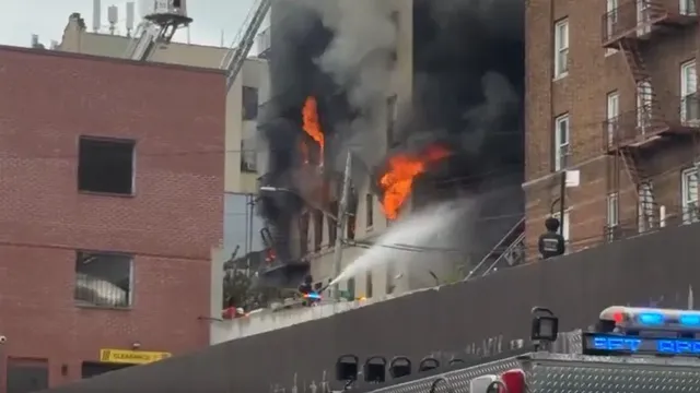 Explosion and fire injure one in Bronx building