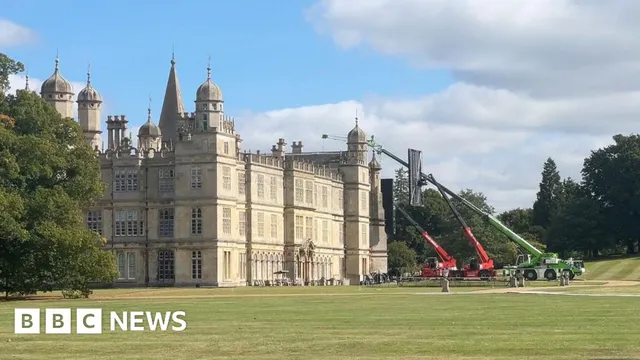 Frankenstein filming at Burghley House in Lincolnshire