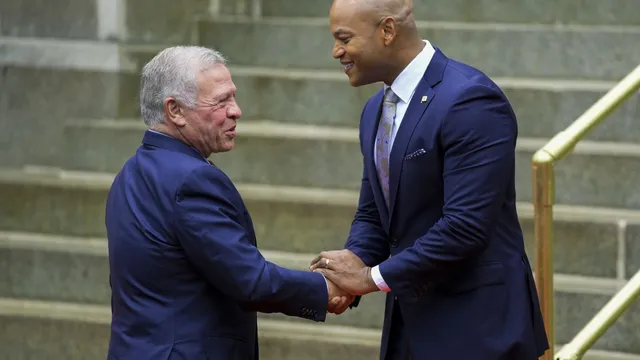 Wes Moore Hosts King Abdullah II at Maryland Capitol
