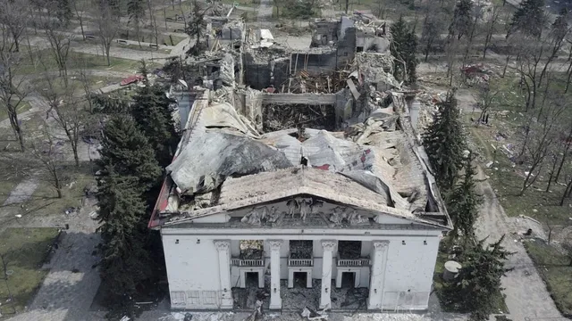 Russia marks reopening of Mariupol theater despite tragic past