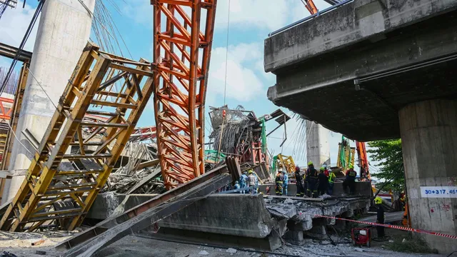 Tragedy strikes as elevated road construction collapses in Bangkok