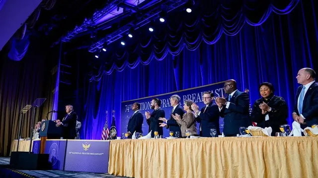 Trump defends cabinet members amid criticism at National Prayer Breakfast