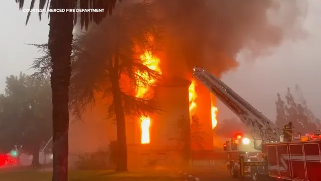 Fire severely damages historic building in Merced
