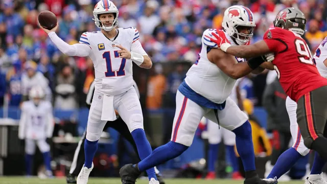 Josh Allen scores six touchdowns to lead Bills past Buccaneers