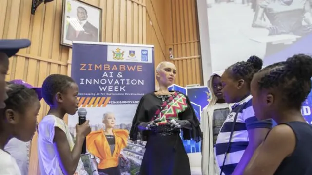 Sophia the robot captivates Zimbabwe at innovation fair