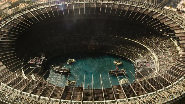 Epic naval battles in the Colosseum with sharks