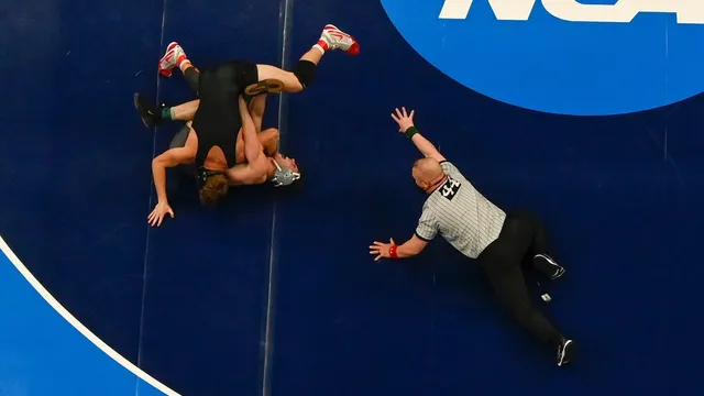 Stanford and North Carolina compete in dramatic college wrestling duals