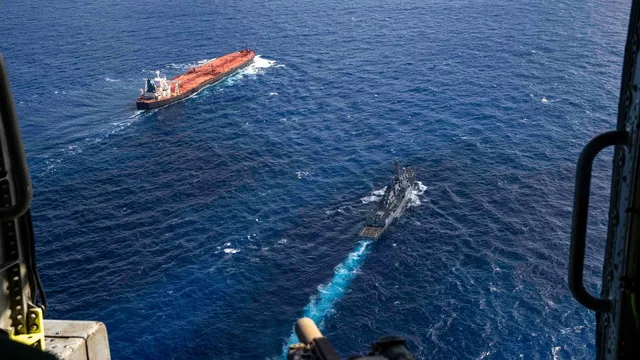 US forces board sanctioned Venezuela-linked oil tanker in Indian Ocean