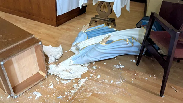 Catholic school vandalized and religious artifacts destroyed in apparent hate crime