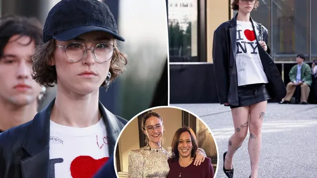 Ella Emhoff walks Coach runway at NYFW in iconic tee