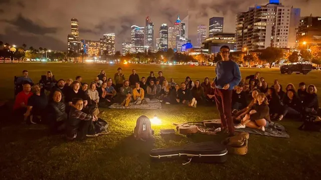 Belle and Sebastian play impromptu park concert in Perth, Australia, after venue show cancelled