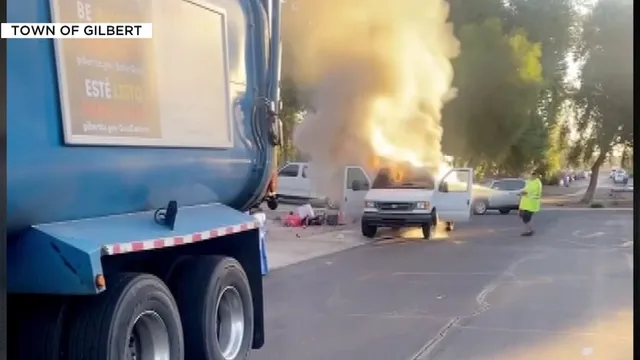 Gilbert truck driver saves the day by extinguishing van fire