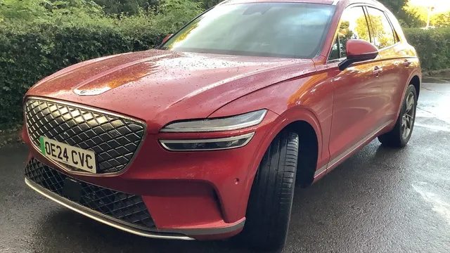 Genesis electrified GV70 stands out with a unique faux-quilted grille