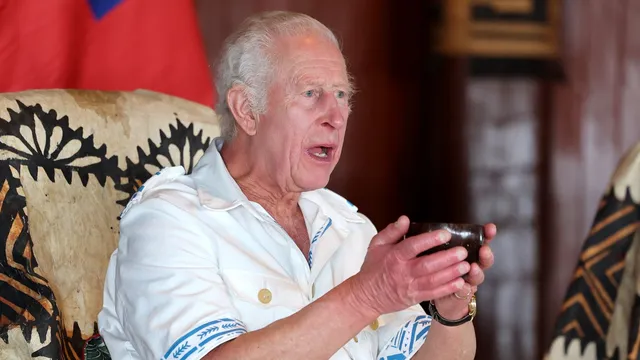 King Charles drinks banned kava in Samoa