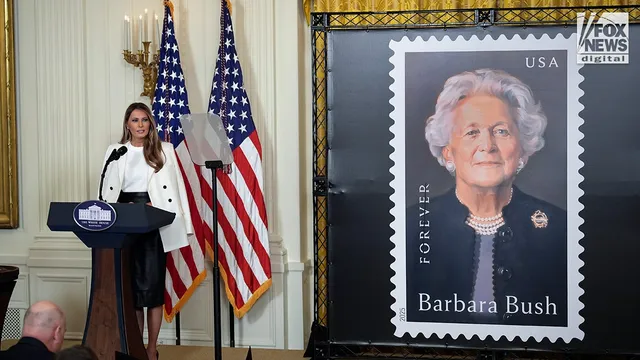 Melania Trump honors Barbara Bush at White House stamp unveiling