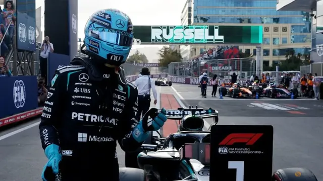 Kimi Antonelli crashes out of qualifying, George Russell takes pole position at Azerbaijan Grand Prix