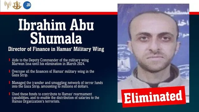 IDF airstrike eliminates Hamas finance chief in Gaza