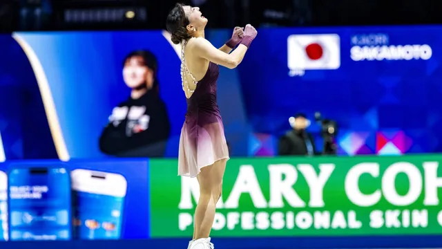 Kaori Sakamoto leads women’s short program at world figure skating championships