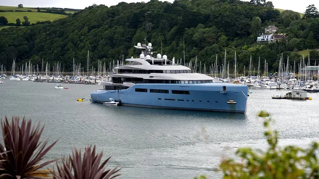 Joe Lewis docks £250m yacht in Dartmouth for nearly a month