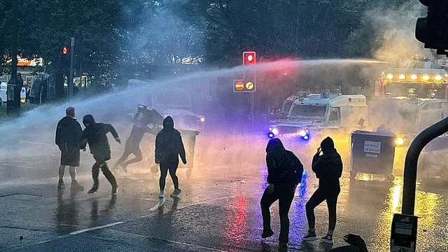 Violence erupts in Ballymena as protests turn chaotic over sexual assault case