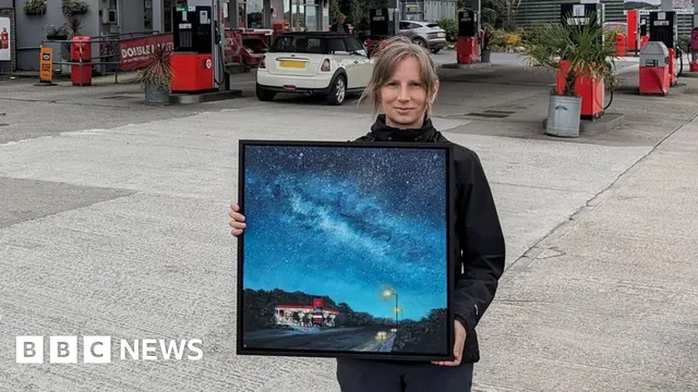 Petrol station painting sparks debate over modern art in Cornwall