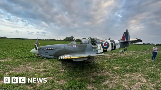 Spitfire MJ627 makes emergency landing after power loss
