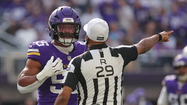 NFL reviews referee Adrian Hill's angry reaction to accidental knockdown by Minnesota Vikings linebacker Eric Wilson