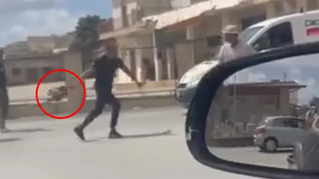 Motorists clash with chainsaws in Sicily roundabout fight on September 10