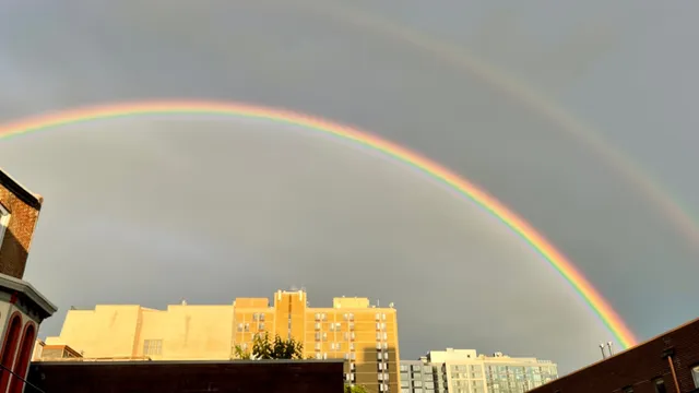 Double rainbow dazzles Philadelphia after cloudy Saturday sunset
