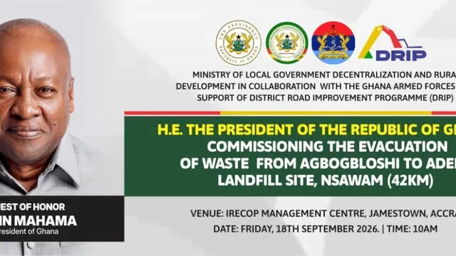 Ghana's President Mahama launches waste evacuation from Agbogbloshie to Nsawam landfill