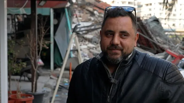 Hussein Mallah celebrates reopening bakery after ceasefire in Lebanon