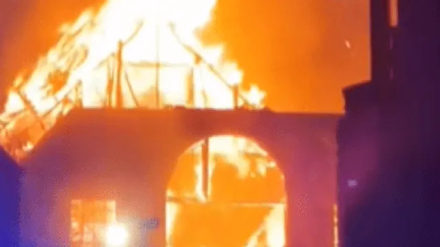 Fire engulfs King's Hall Methodist Church in Southall