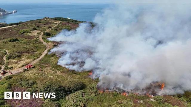 Firefighters battle massive gorse fire on Isle of Wight