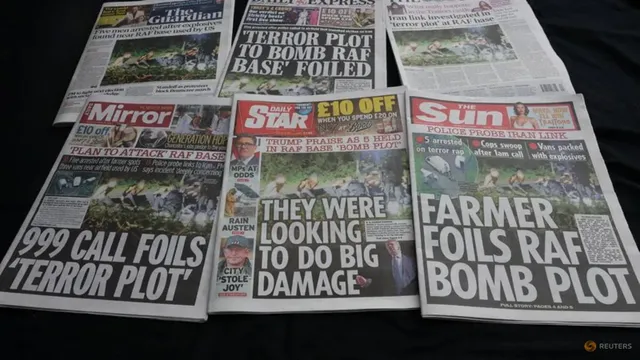 British police arrest men on explosives suspicion near US air base in England