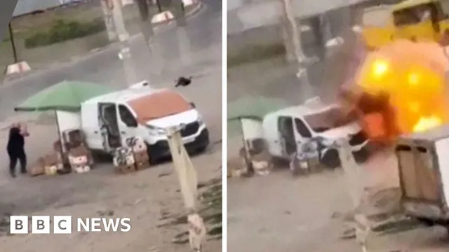 Drone attack targets civilian vendor in Ukraine