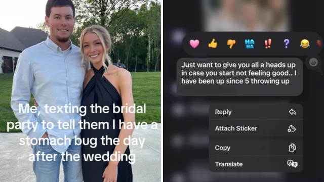 Bridesmaid fears stomach bug but finds out she's pregnant