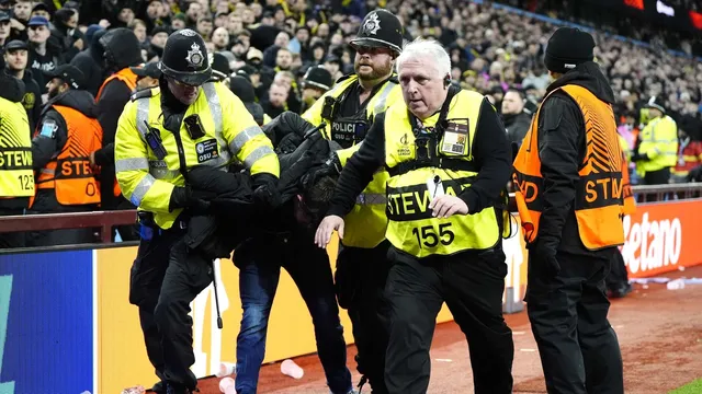 Violent clashes lead to arrests during Europa League match at Villa Park