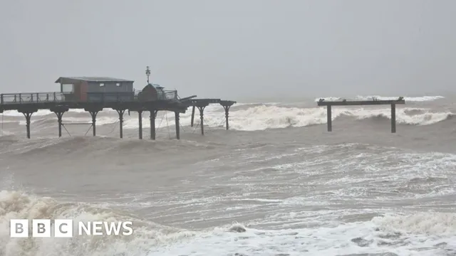 Historic Teignmouth Grand Pier partially destroyed by Storm Ingrid