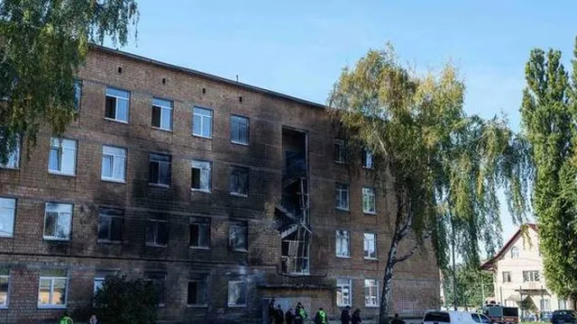 A Russian drone strikes a school in Kyiv amid ongoing aerial attacks