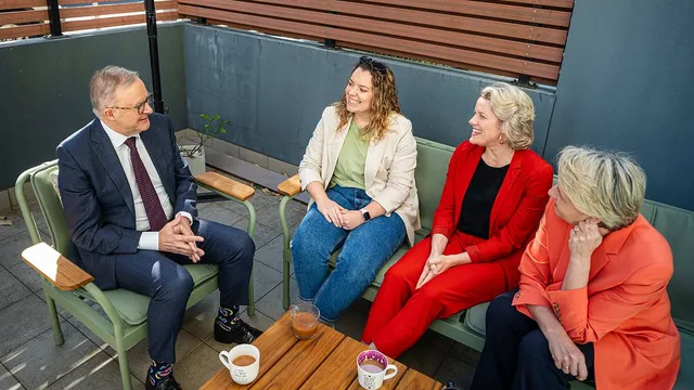 Albanese visits young homeowner to promote housing plan in apartment